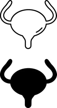 Bladder Icons. Black and White Illustration. Human Internal Organ, Medicine. Anatomy Concept vector