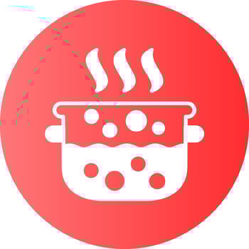 Water Boiling Circle Gradient Style Icon vector