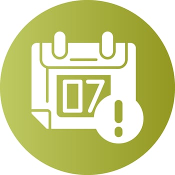 Calendar event Notification Gradient Circle Icon vector