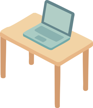 Laptop Computer on Desk Isometric png