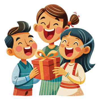 Birthday Surprise With Happy Children png