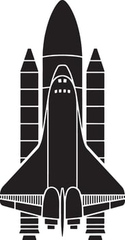 Space shuttle silhouette icon graphic vector