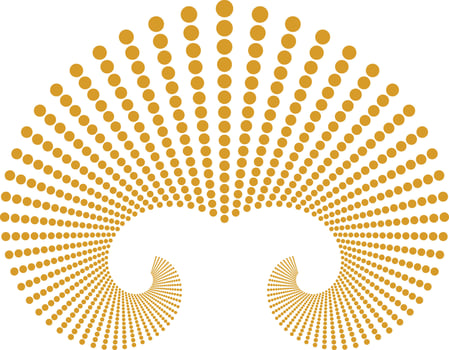Golden dotted spiral abstract design vector