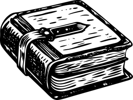 A vintage style illustration showing leather book vector