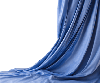 Elegant blue fabric gracefully flowing for design projects png