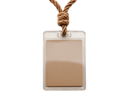 Blank identification card holder with rope for easy carrying png