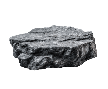 Textured black rock stone suitable for landscaping and decor png