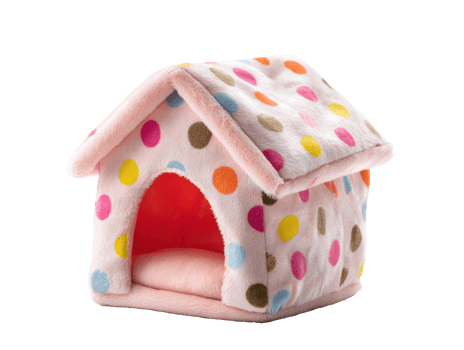 Cozy polka dot pet house for small animals or cats png
