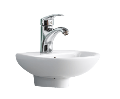 Modern bathroom sink with elegant faucet design for home decor png