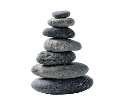 Balancing smooth stones for meditation and harmony png