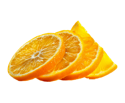 Freshly sliced orange pieces for healthy snacks and recipes png