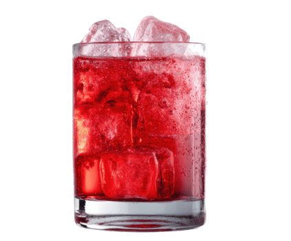 Refreshing red drink with ice for summer gatherings and parties png