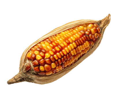 Vibrant dried corn cob perfect for autumn harvest decor png
