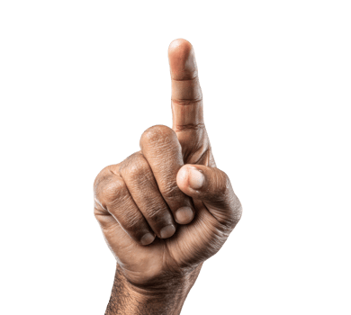 Gesture of pointing finger indicating a message or direction png