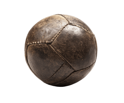 Vintage leather soccer ball for sports enthusiasts and collectors png