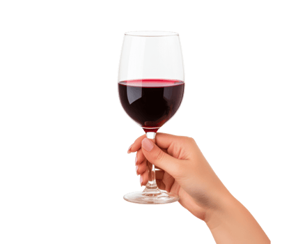 Enjoying a glass of red wine for a celebratory moment png