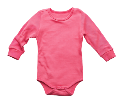 Pink long sleeve baby bodysuit for cozy comfort and style png