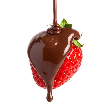 Strawberry with dripping melted chocolate png