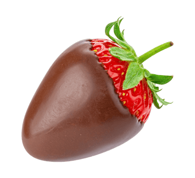 Fresh strawberry with chocolate shell png