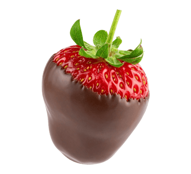 Dessert strawberry covered in dark chocolate png
