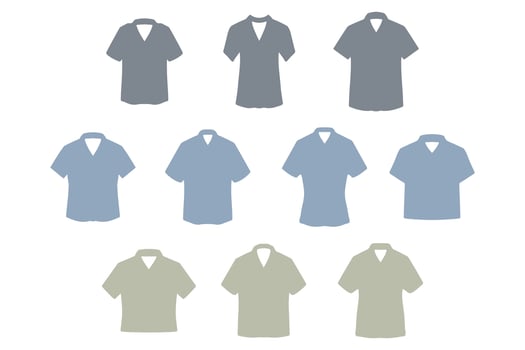 Short Sleeve Shirt Icon Set Design vector