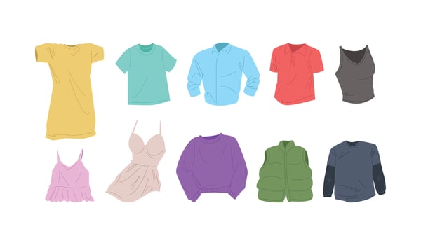 Colorful clothing items collection vector