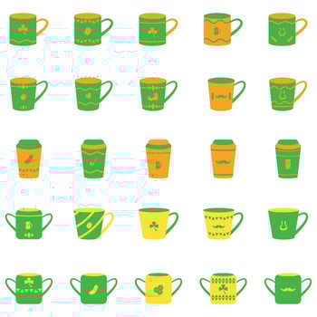St. Patrick's Holiday Mug Icons. Easy To Edit. EPS 10 vector
