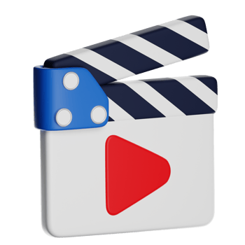 3d clapperboard with play symbol representing filmmaking and entertainment png