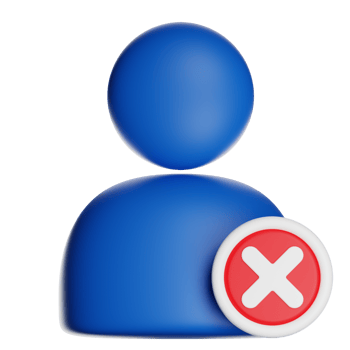 Blue user icon is getting deleted with red cross mark png