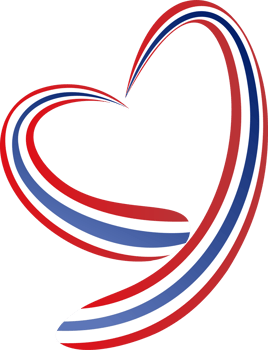Thailand flag icon heart shape curve png