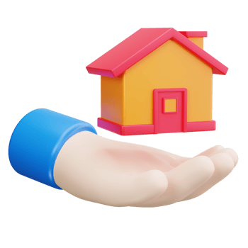 3D Icon Hand Holding House Sale png