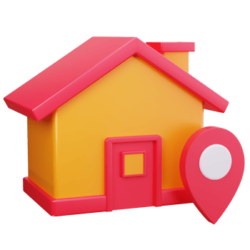 3D Icon House with Location Tag png