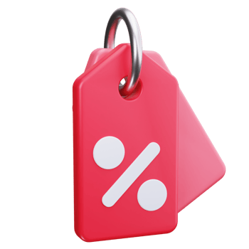 3D Icon Percentage Tag Promotion png