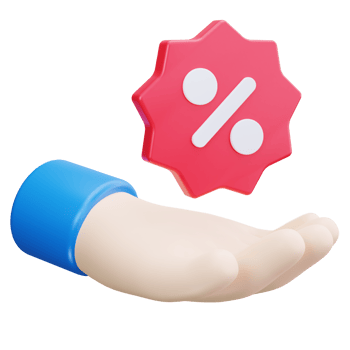 3D Icon Percentage Badge Offer png