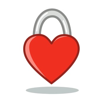 Cute Red Heart-Shaped Padlock Symbol of Love and Security vector