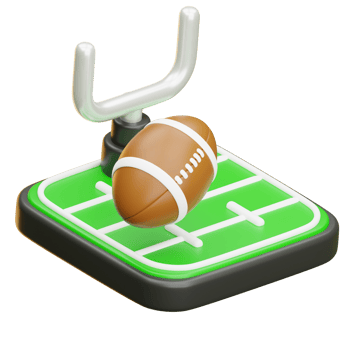 Football on green pitch background png