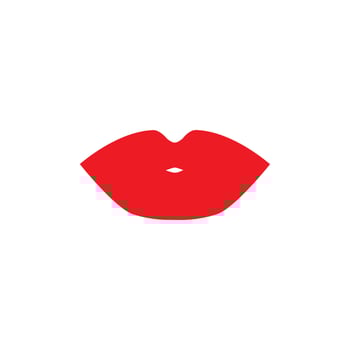 icon of woman lips in flat style vector