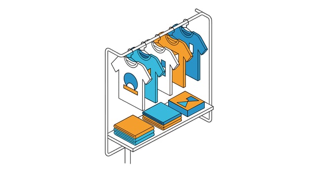 Organization and Storage of Clothing Items in a Simple Wardrobe Isometric Illustration Style vector