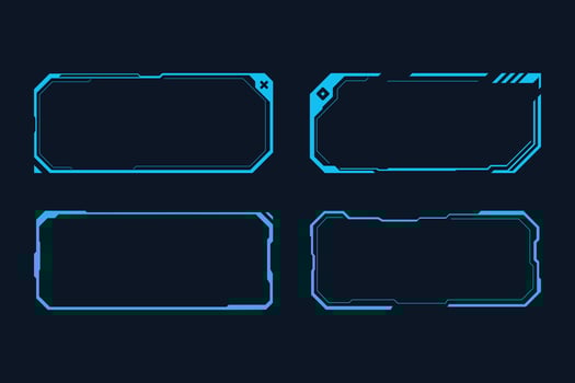 futuristic hud interface window set vector