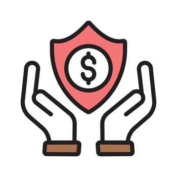Money security icon creatively designed in line style vector