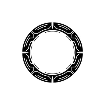 Minimalist Geometric Circular Element - Abstract Border Pattern. vector