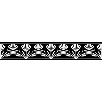 Elegant Floral Border, Black and White, Minimalist. vector