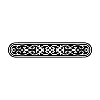 Ornamental Border Element, Black and White Swirl , Minimalist. vector