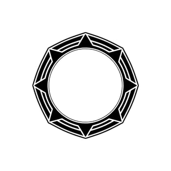 Geometric Art Deco Frame on White Background, Minimalist Element. vector