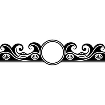 Elegant Ocean Wave Border with Shells - Illustration. vector