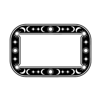 Celestial Frame, Black and White , Bohemian. vector