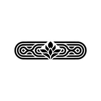 Minimalist Floral Ornament in Black and White - Decorative. vector