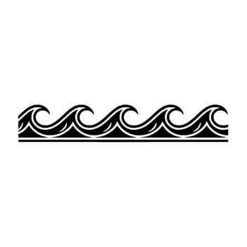 Waves Border, Black Ink on Light Background, Seamless Repeat. vector