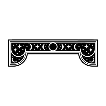 Celestial Archway Illustration Black and White, Minimalist. vector