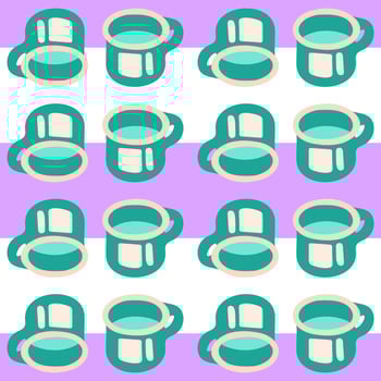 Seamless Enamel Camping Mug Pattern vector